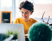woman working on a computer
