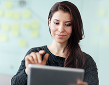 Woman using tablet