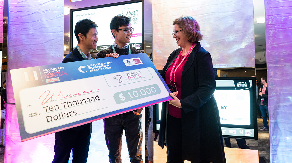 Established in 2022, the Centre for Business Analytics Practice Prize recognises the best applications of advanced analytics that have resulted in significant and measurable organisational impact with a $10,000 honorarium.