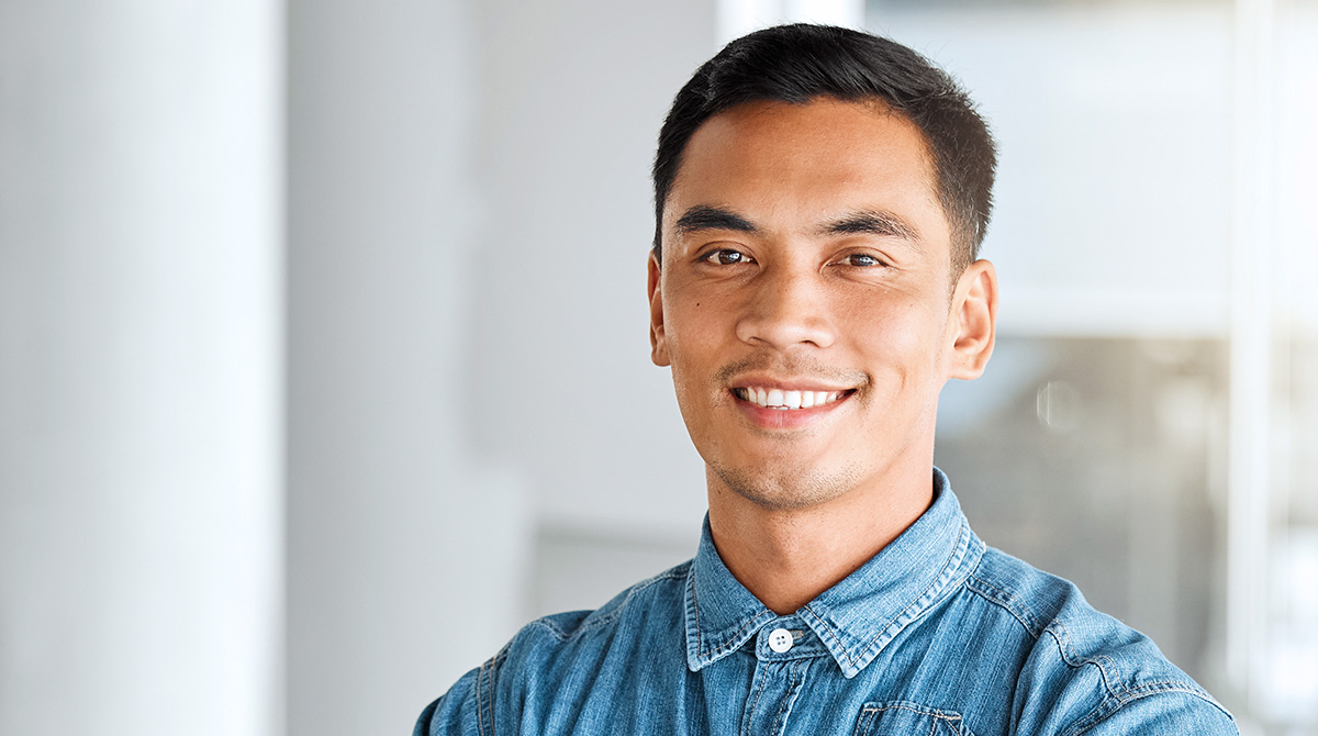Male worker in office