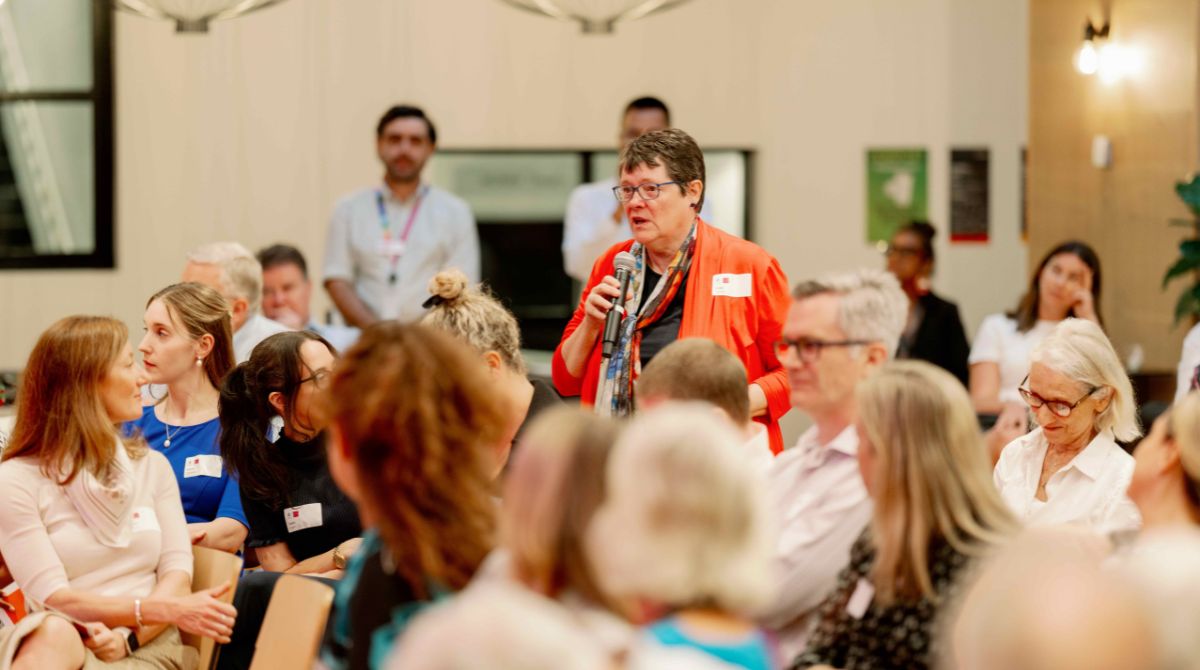 Woman with microphone