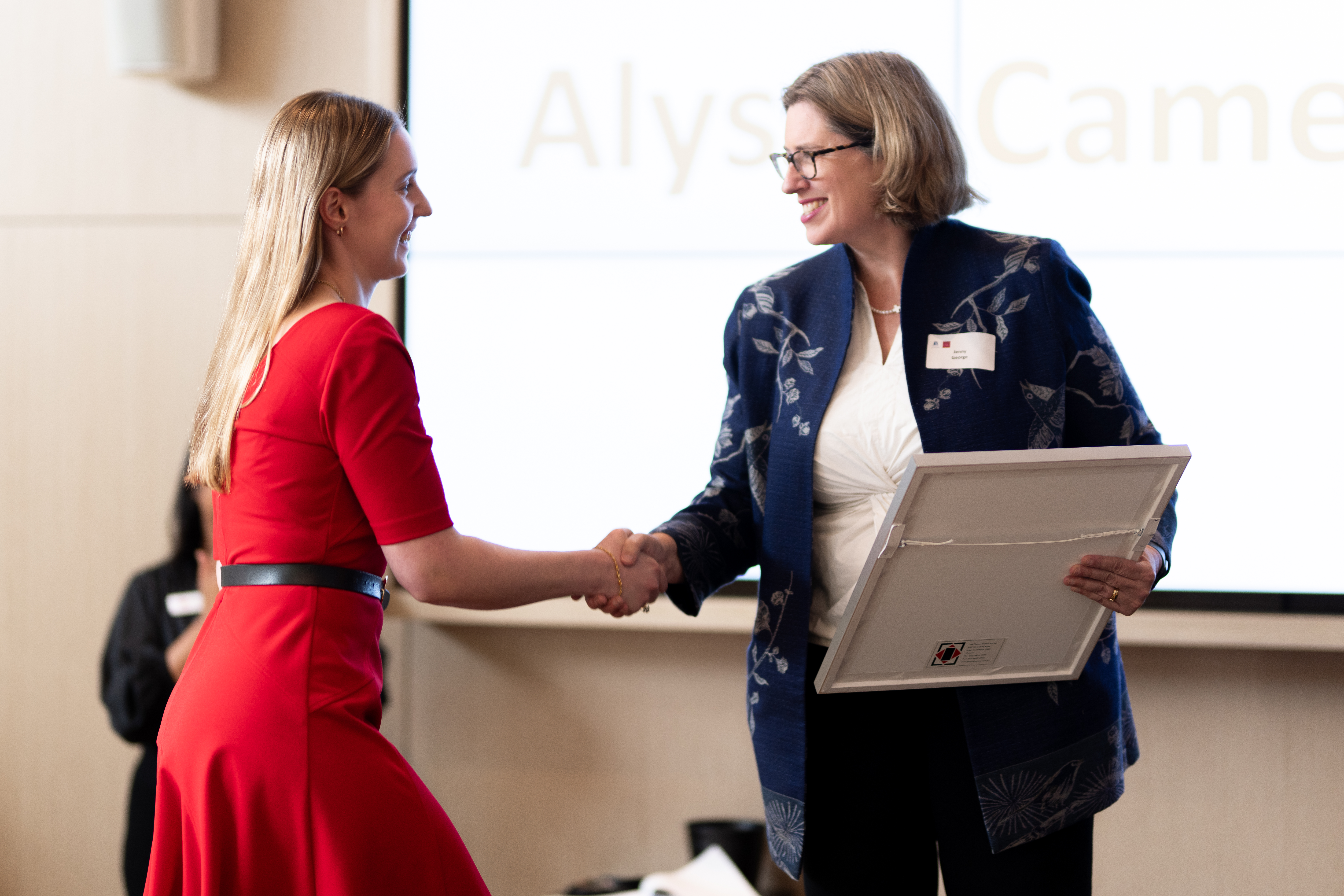Student receiving an award at the Celebrating Excellence award ceremony at Melbourne Business School