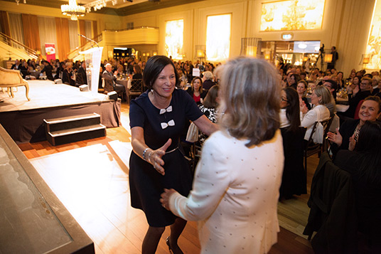 Cathy Walter and Amanda Sinclair at the 25th anniversary of the Women and Management Dinner