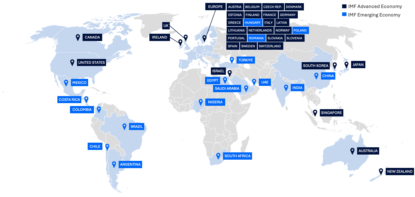 World Map of research collected