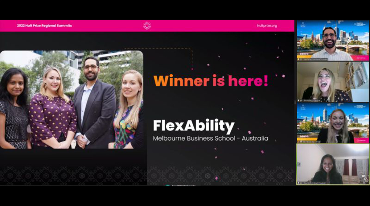 FlexAbility Hult Prize regional win screenshot