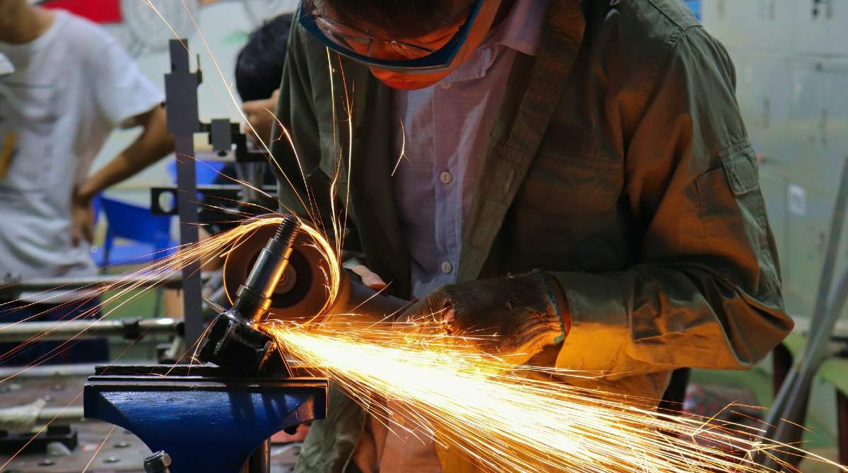 Man working in a manufacturing plant