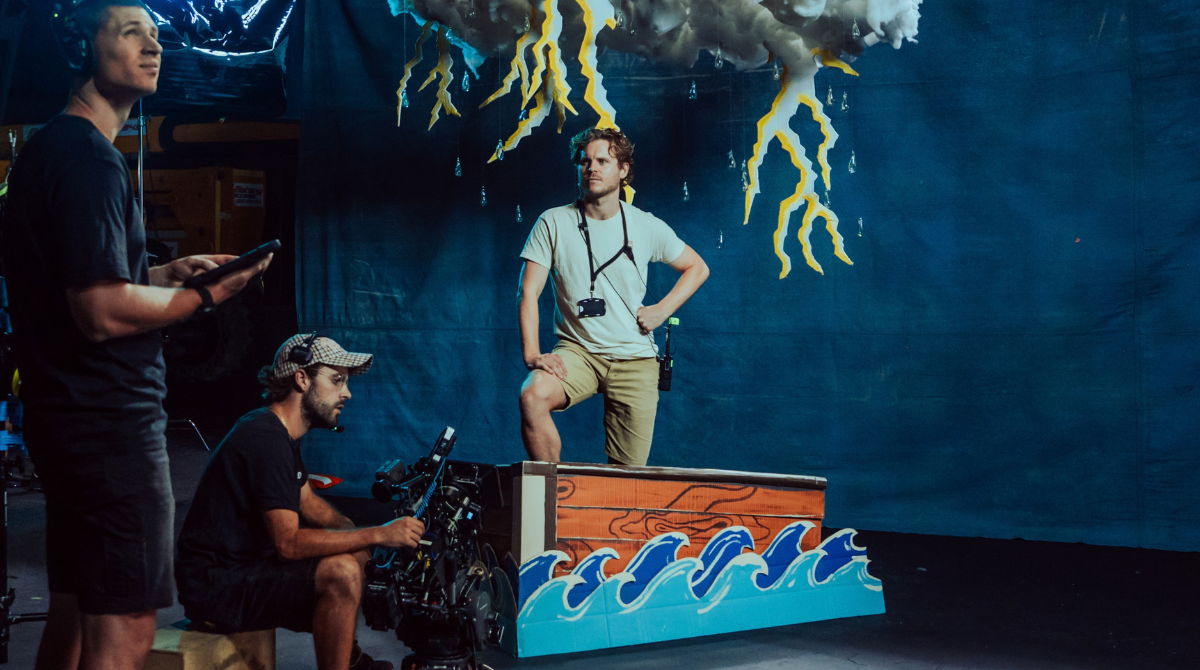 Henry Koehne on the set of Luna - photo credit Ravyna Jassani